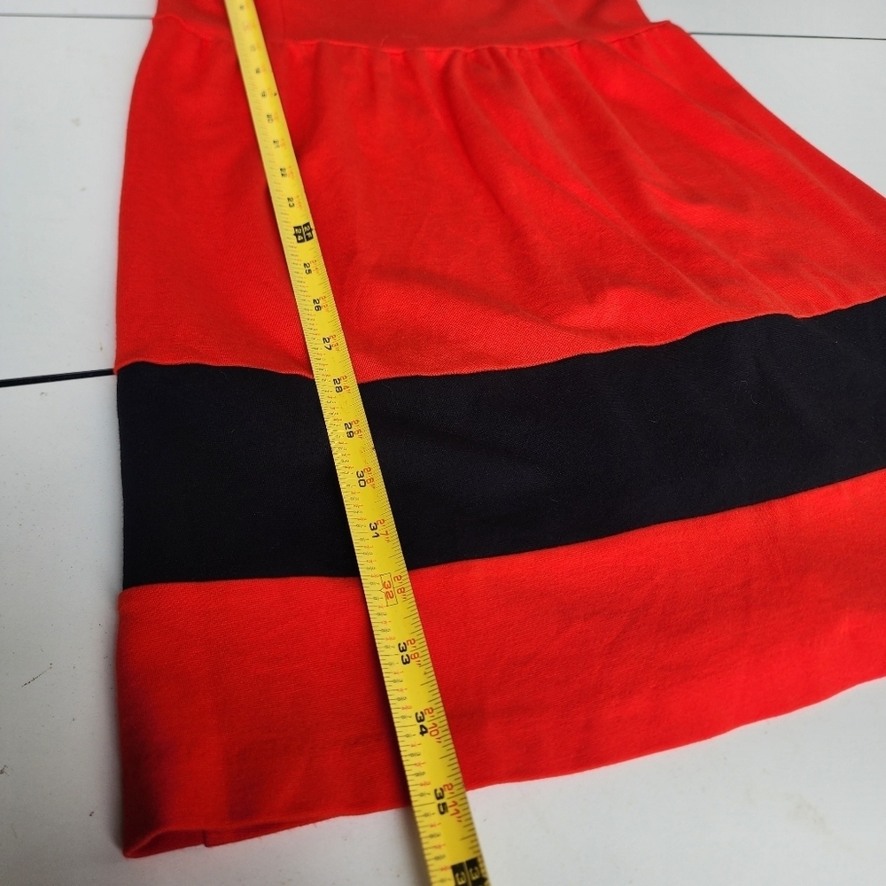 Kensie Womens Red Black Fit And Flare Dress Sleeveless Stretch Zip Back Sz M - Picture 13 of 15